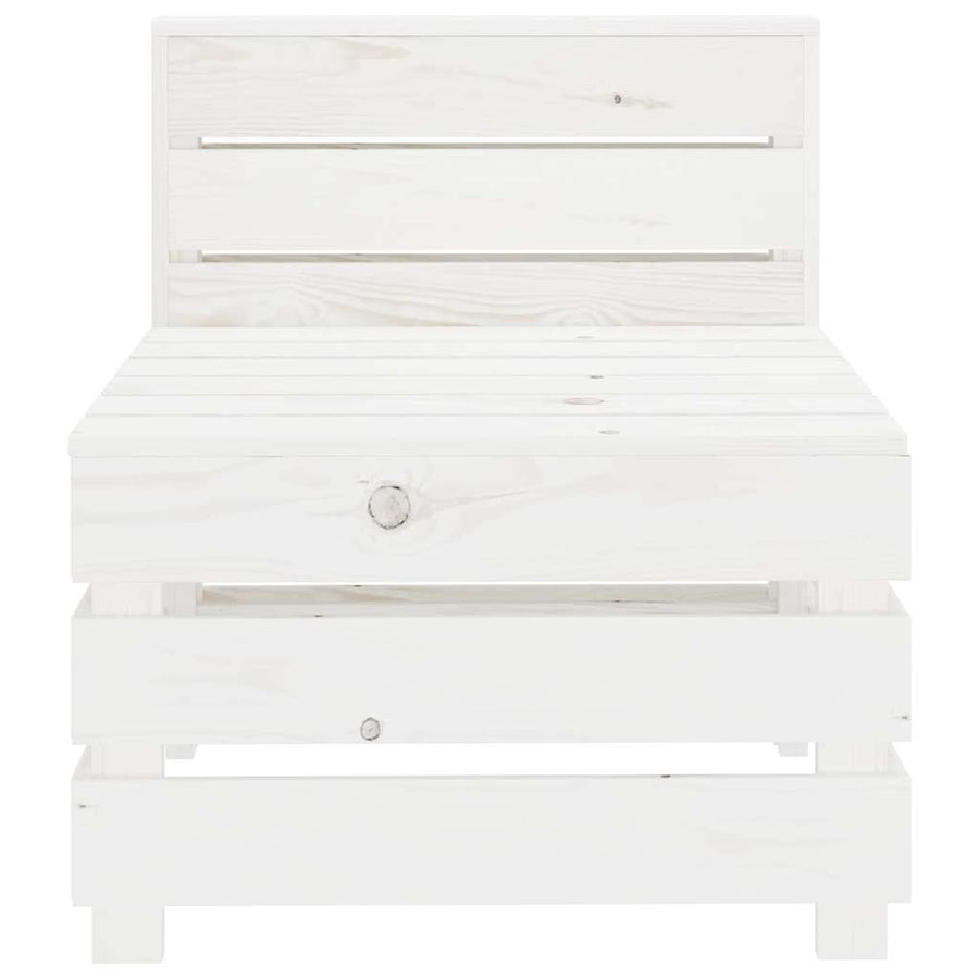 4 Piece Garden Lounge Set Pallets Wood White