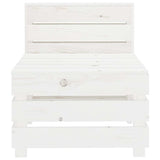 9 Piece Garden Lounge Set Pallets Wood White - Low Angle