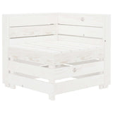 6 Piece Garden Pallet Lounge Set Wood White - Side View