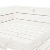 6 Piece Garden Pallet Lounge Set Wood White - Rear View