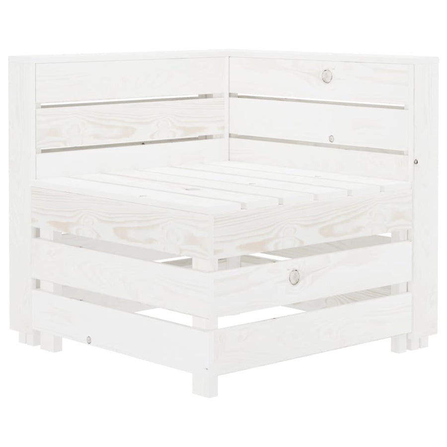 Garden 4-Seater Pallet Sofa Wood White