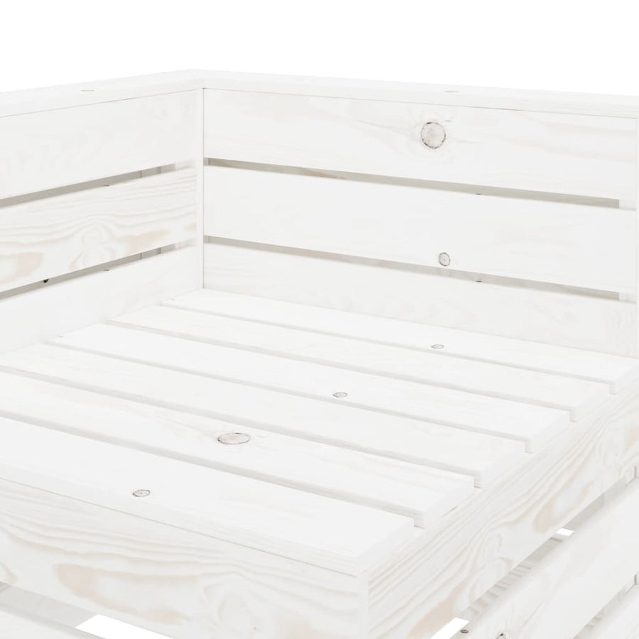 Garden 4-Seater Pallet Sofa Wood White