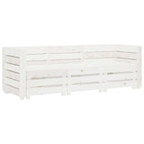 Garden 3-Seater Pallet Sofa Wood White