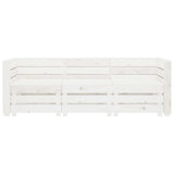 Garden 3-Seater Pallet Sofa Wood White - Front View