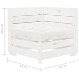 Garden 3-Seater Pallet Sofa Wood White - Extra Image