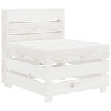 Garden 3-Seater Pallet Sofa Wood White - Side View