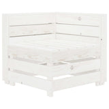 Garden 3-Seater Pallet Sofa Wood White - Close-Up Angle