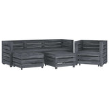 6 Piece Garden Lounge Set Pallets Wood Grey