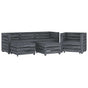 6 Piece Garden Lounge Set Pallets Wood Grey