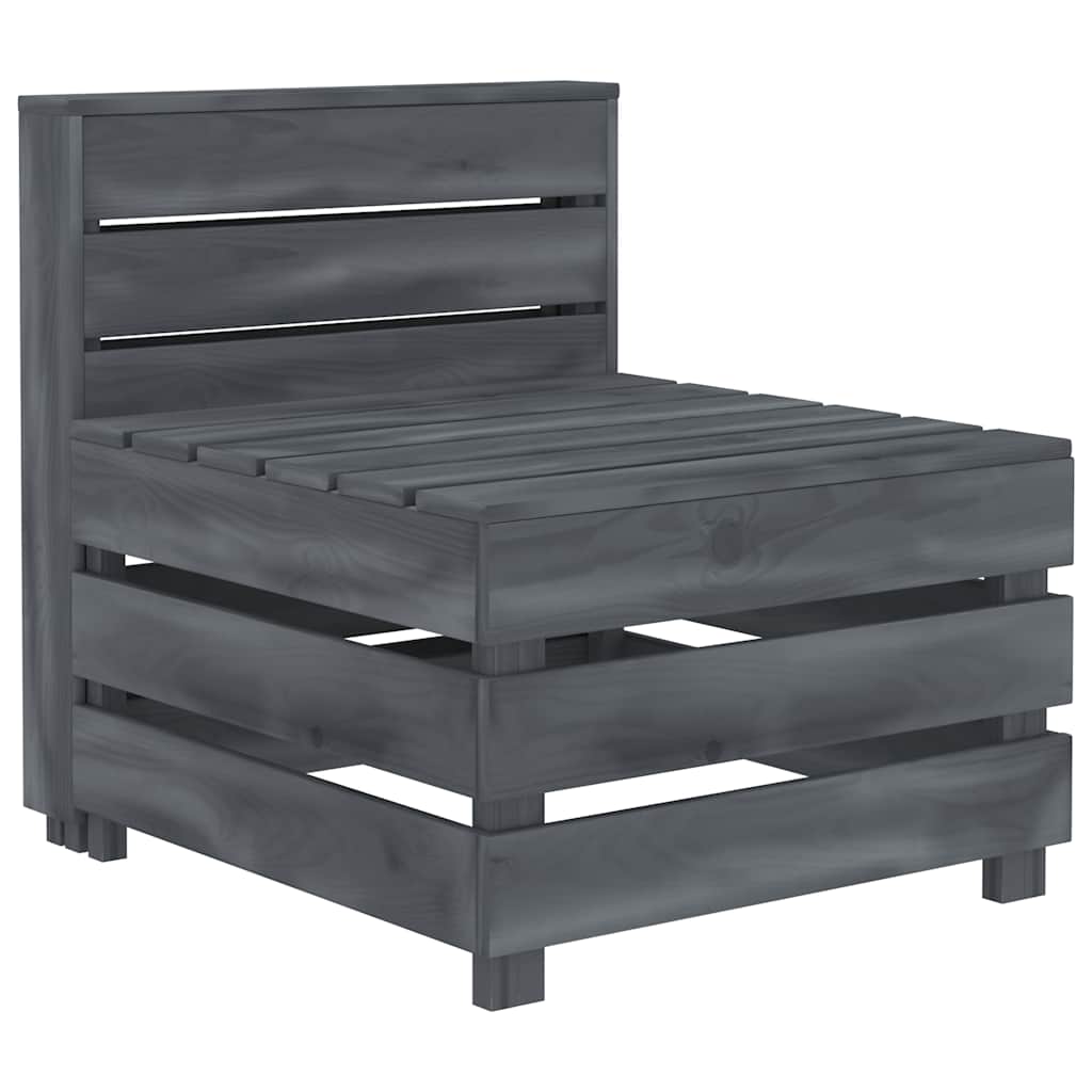 6 Piece Garden Lounge Set Pallets Wood Grey
