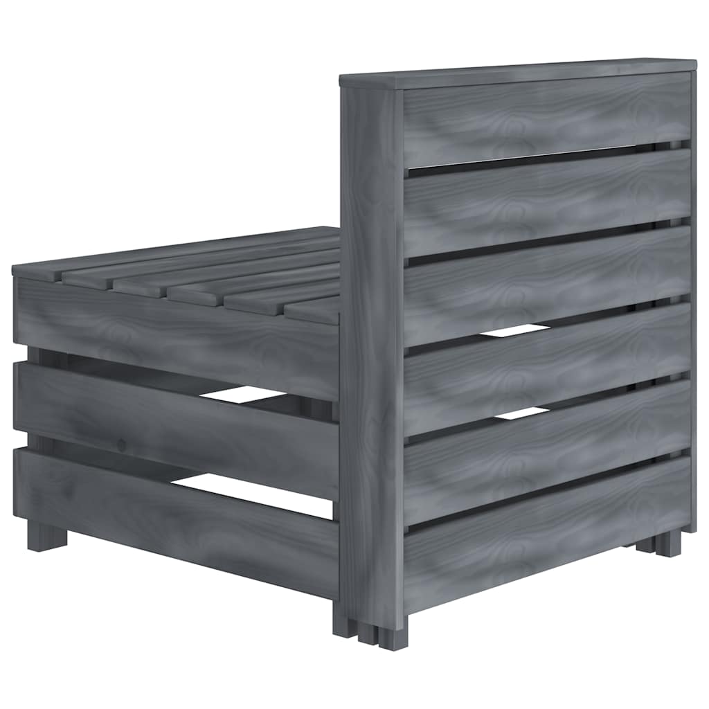 6 Piece Garden Lounge Set Pallets Wood Grey