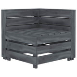 6 Piece Garden Lounge Set Pallets Wood Grey - Rear View