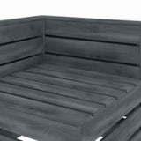 6 Piece Garden Lounge Set Pallets Wood Grey