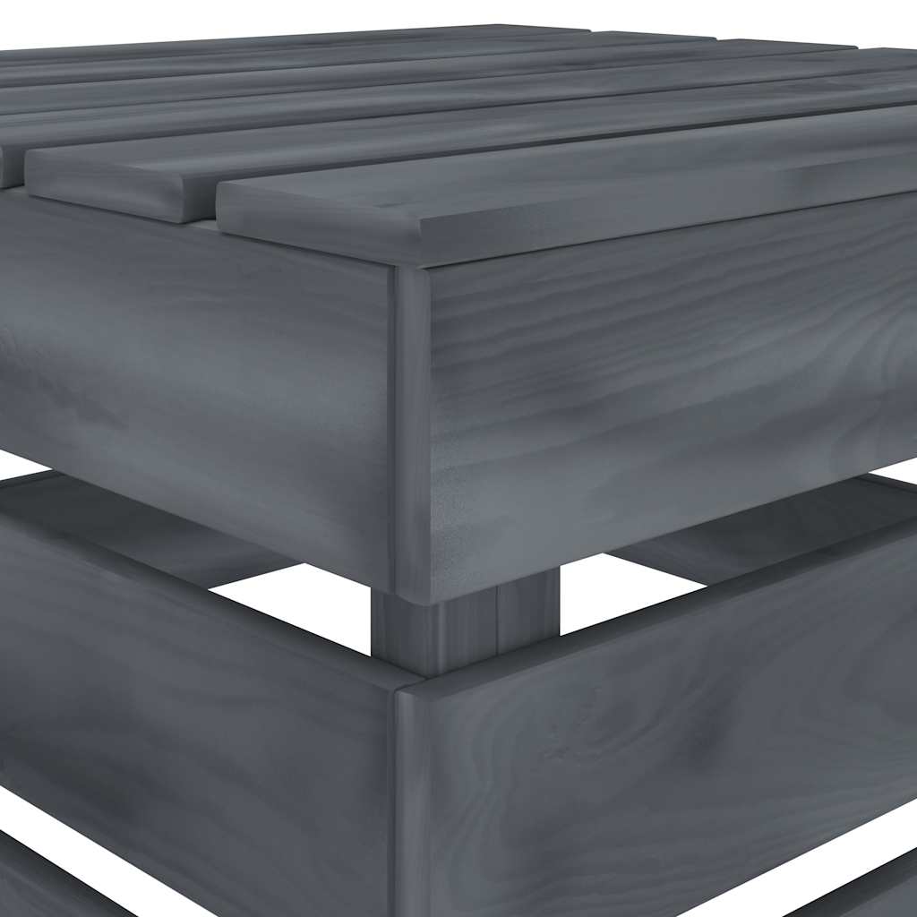 6 Piece Garden Lounge Set Pallets Wood Grey