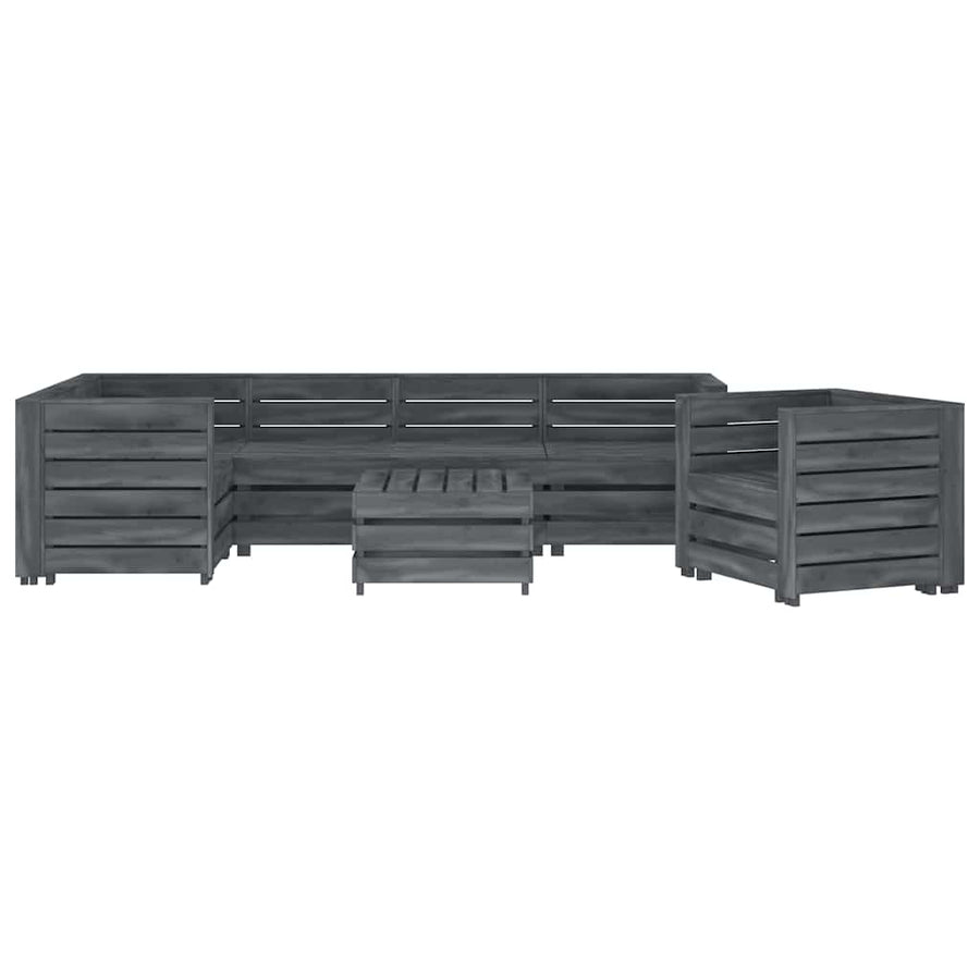 7 Piece Garden Pallet Lounge Set Wood Grey