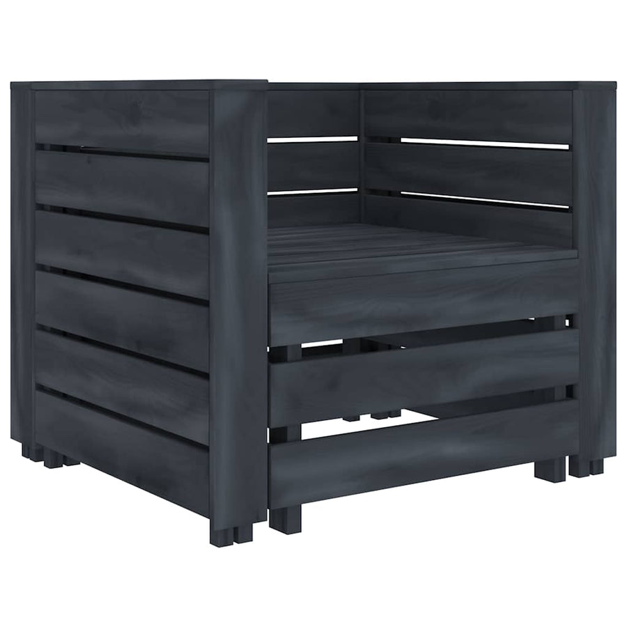 7 Piece Garden Pallet Lounge Set Wood Grey
