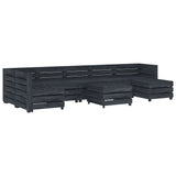 8 Piece Garden Pallet Lounge Set Wood Grey