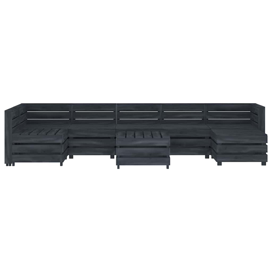 8 Piece Garden Pallet Lounge Set Wood Grey
