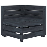 8 Piece Garden Pallet Lounge Set Wood Grey - Side View