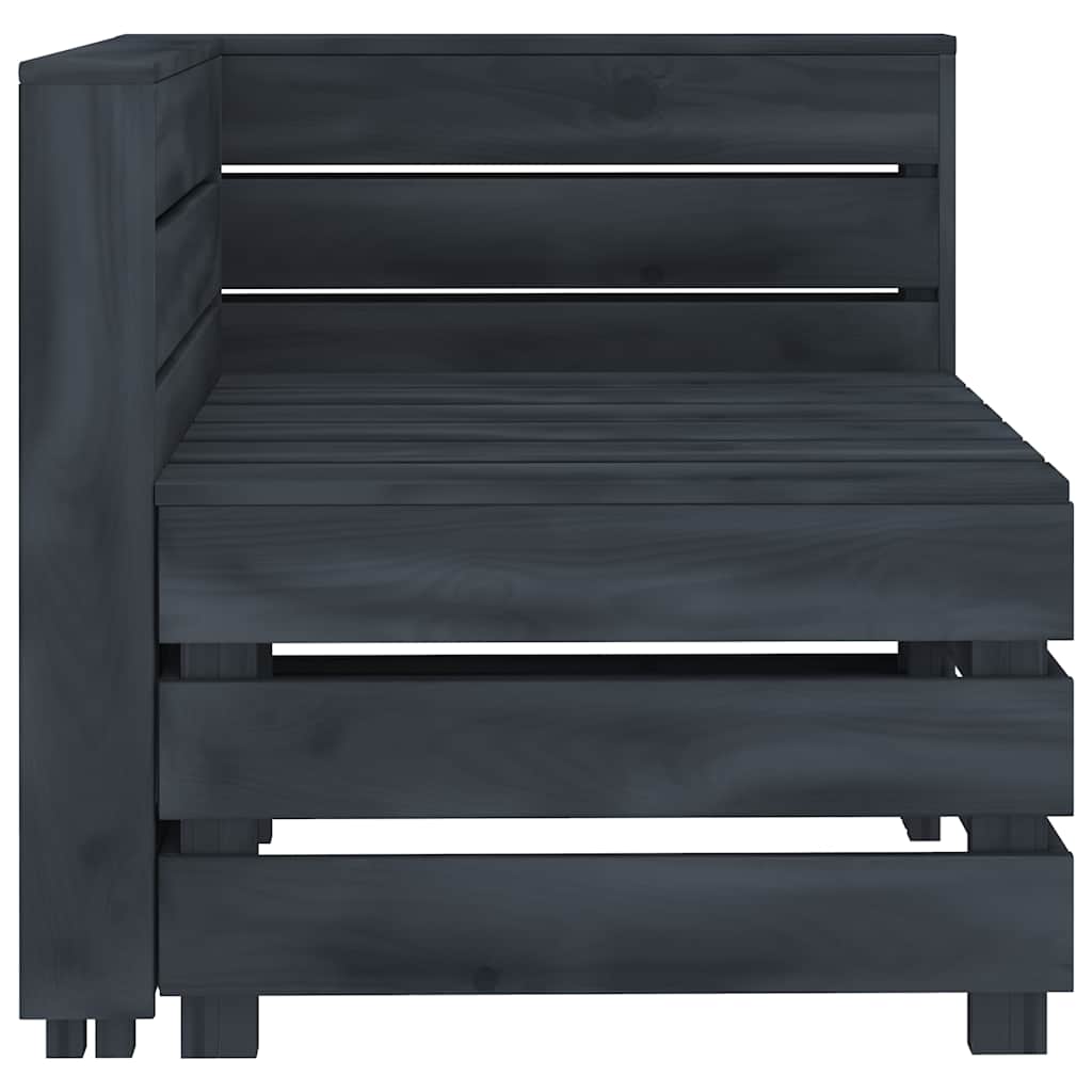 8 Piece Garden Pallet Lounge Set Wood Grey