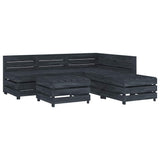 6 Piece Garden Pallet Lounge Set Wood Grey