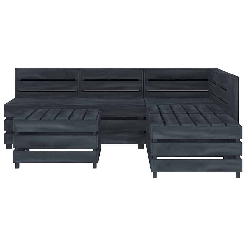 6 Piece Garden Pallet Lounge Set Wood Grey