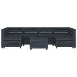 7 Piece Garden Pallet Lounge Set Wood Grey