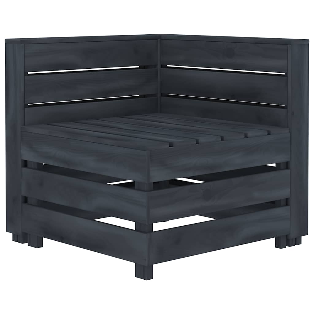 7 Piece Garden Pallet Lounge Set Wood Grey