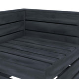 7 Piece Garden Pallet Lounge Set Wood Grey - Rear View