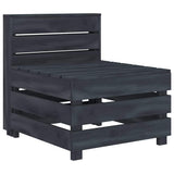 7 Piece Garden Pallet Lounge Set Wood Grey - Close-Up Angle