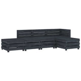 5 Piece Garden Pallet Lounge Set Wood Grey