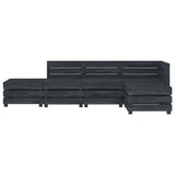 5 Piece Garden Pallet Lounge Set Wood Grey