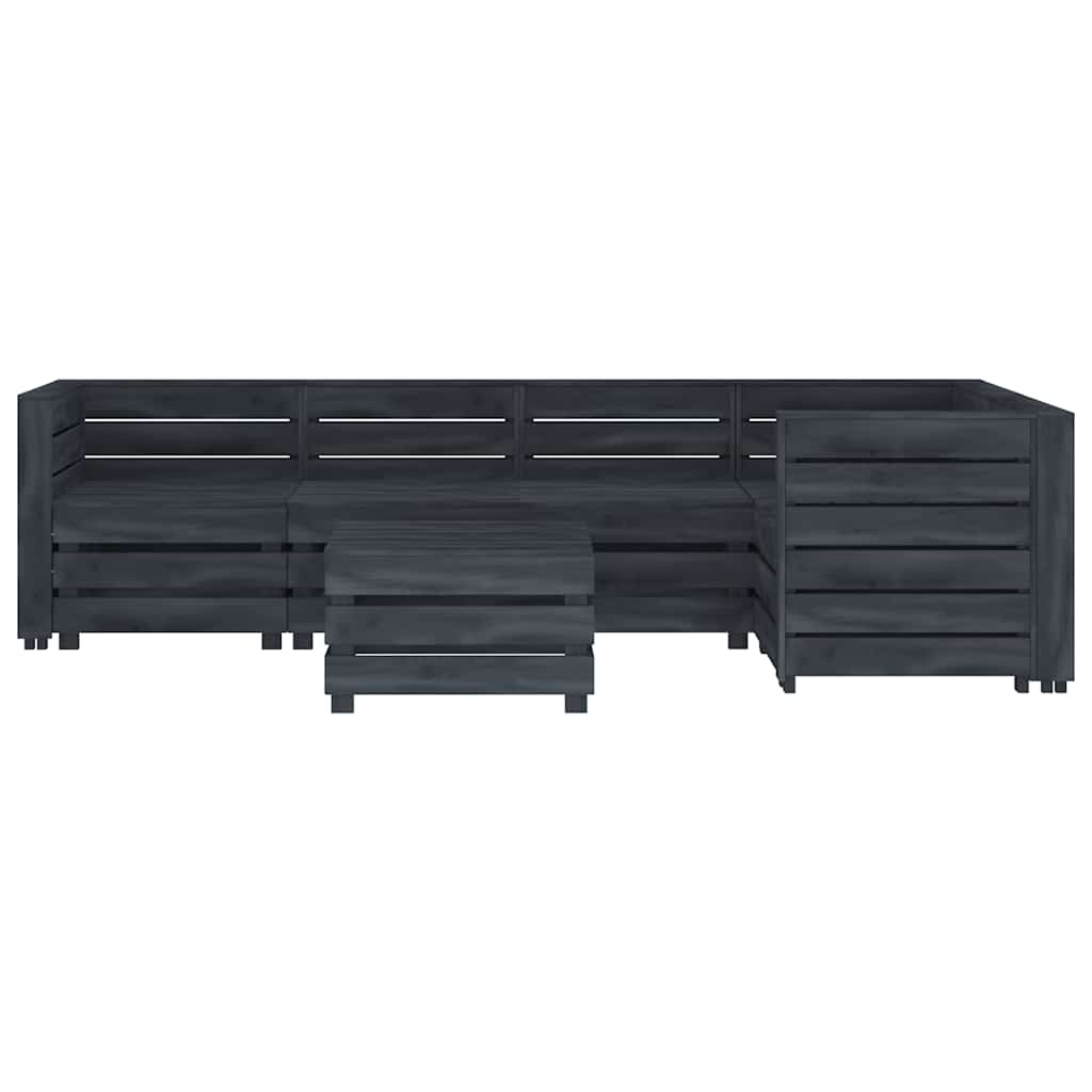 6 Piece Garden Pallet Lounge Set Wood Grey