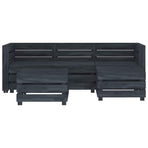 5 Piece Garden Pallet Lounge Set Wood Grey