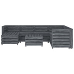 8 Piece Garden Pallet Lounge Set Wood Grey