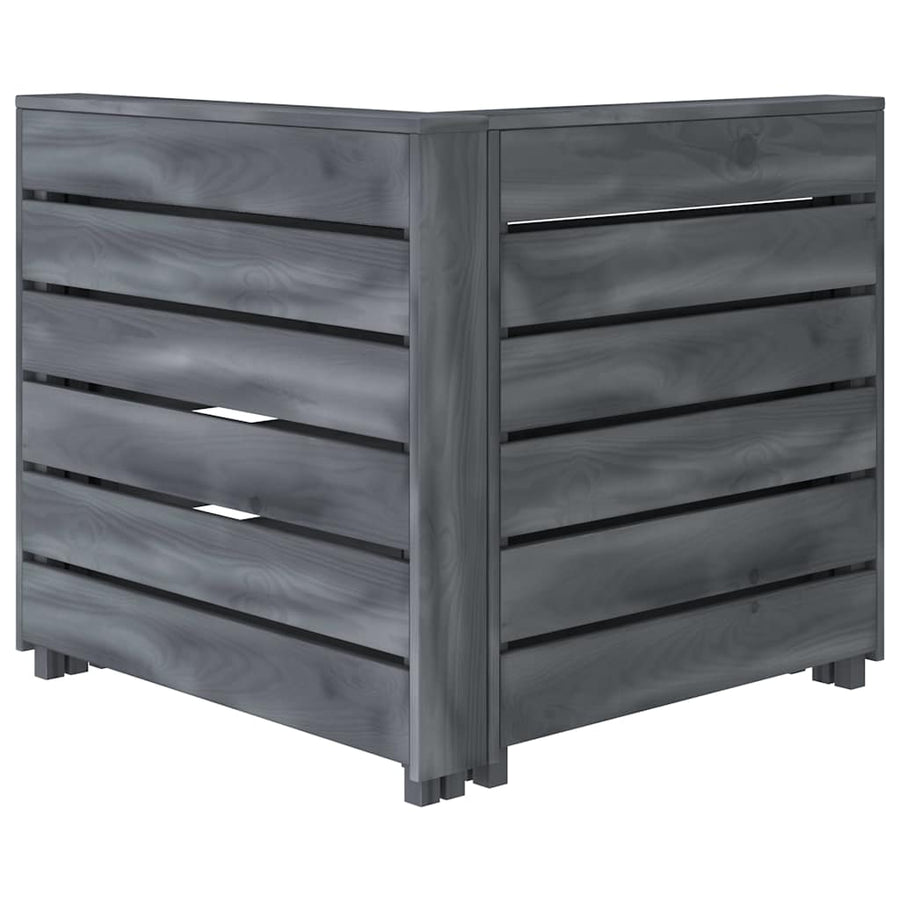 8 Piece Garden Pallet Lounge Set Wood Grey
