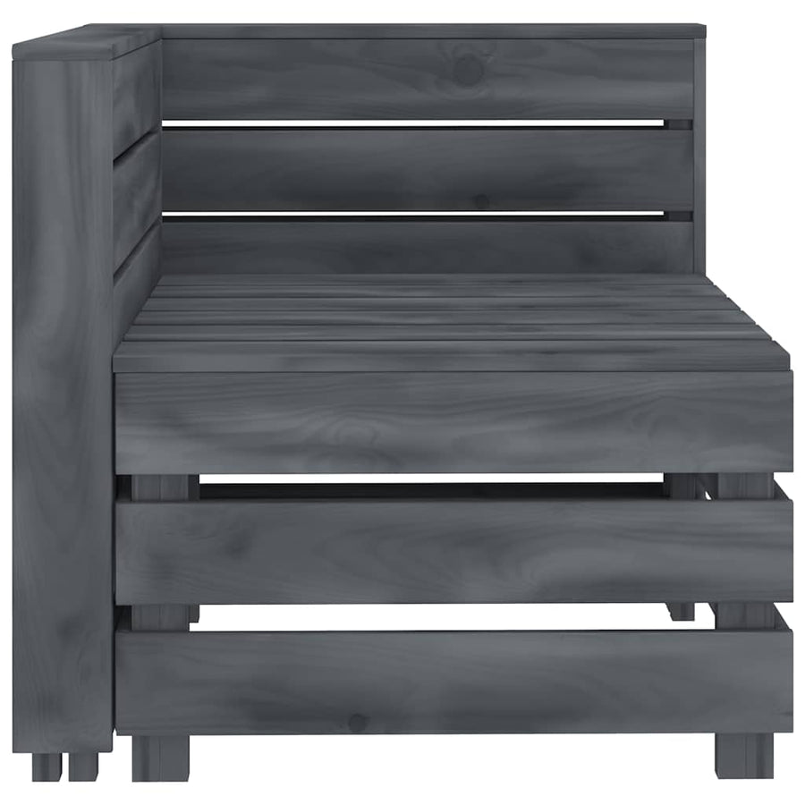 8 Piece Garden Pallet Lounge Set Wood Grey