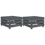6 Piece Garden Pallet Lounge Set Wood Grey - Extra Image
