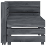 6 Piece Garden Pallet Lounge Set Wood Grey - Low Angle