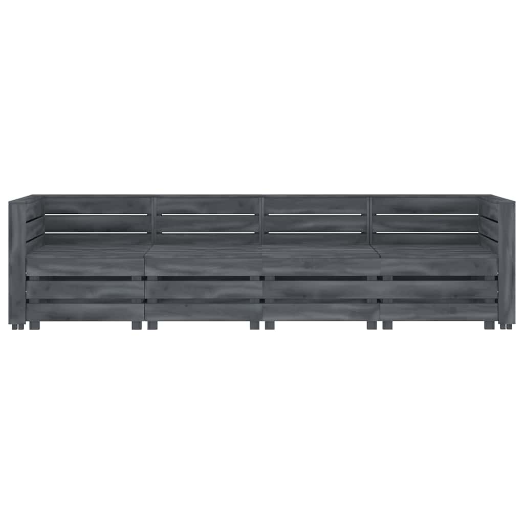 Garden 4-Seater Pallet Sofa Wood Grey