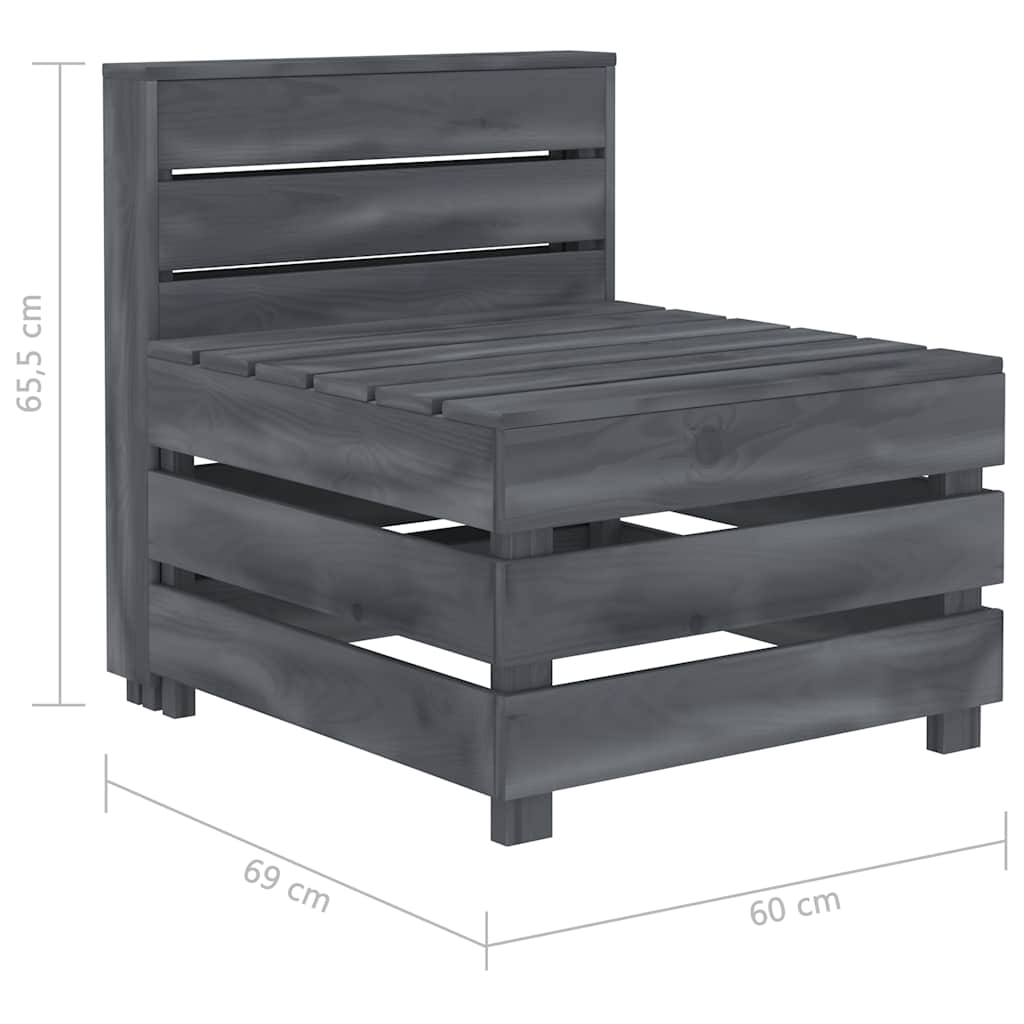 Garden 4-Seater Pallet Sofa Wood Grey