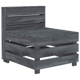 Garden 4-Seater Pallet Sofa Wood Grey - Side View