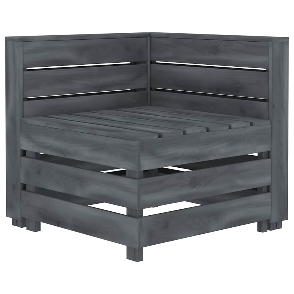 Garden 4-Seater Pallet Sofa Wood Grey
