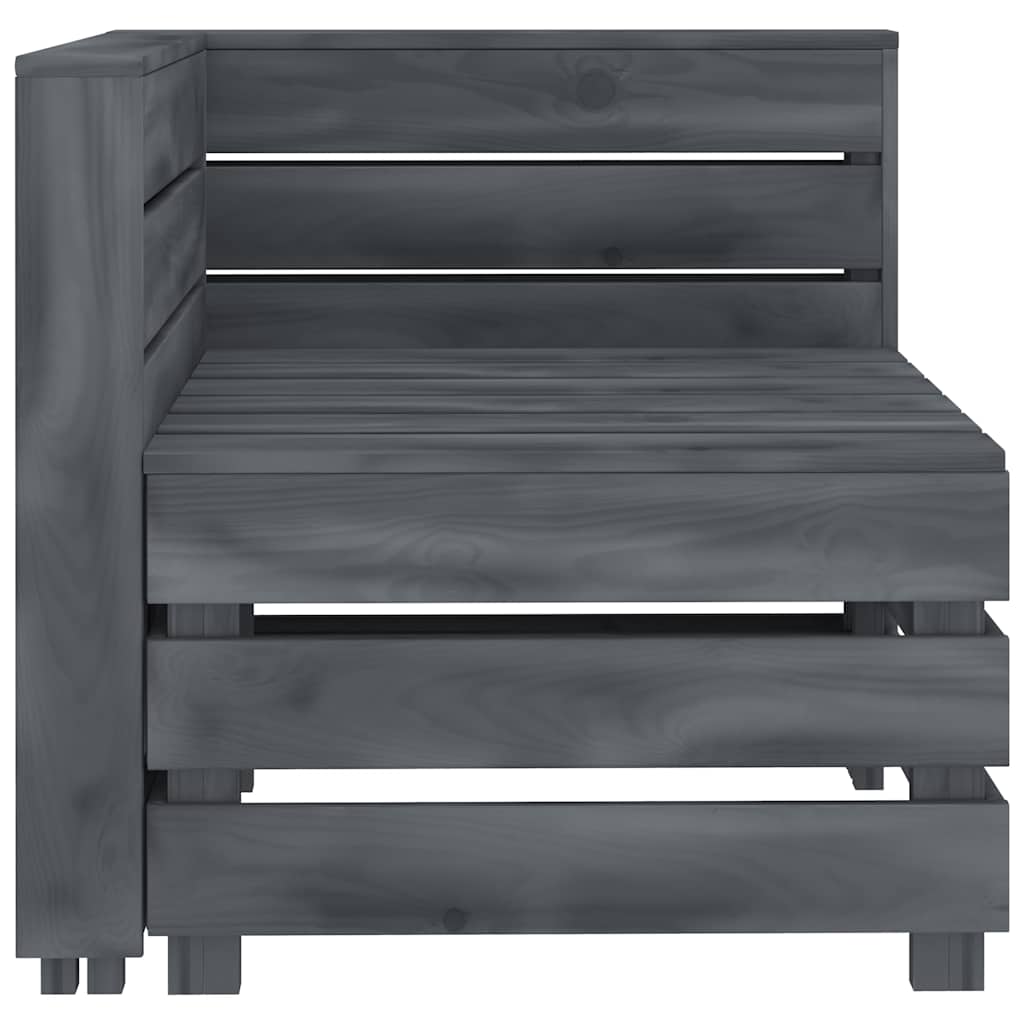 Garden 4-Seater Pallet Sofa Wood Grey