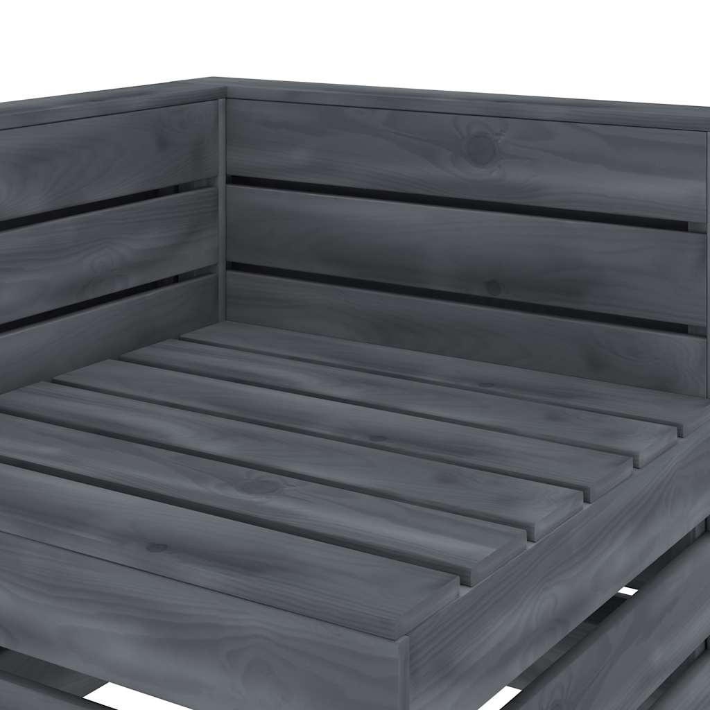 Garden 4-Seater Pallet Sofa Wood Grey