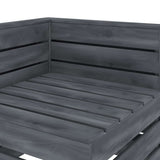 Garden 4-Seater Pallet Sofa Wood Grey