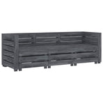 Garden 3-Seater Pallet Sofa Wood Grey