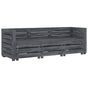 Garden 3-Seater Pallet Sofa Wood Grey