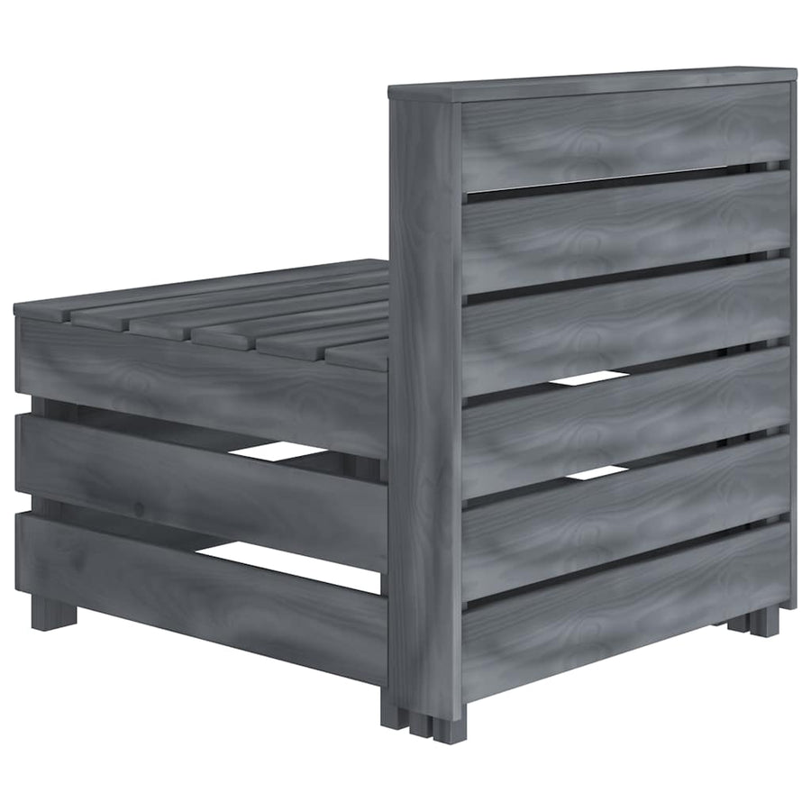Garden 3-Seater Pallet Sofa Wood Grey