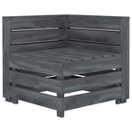 Garden 3-Seater Pallet Sofa Wood Grey